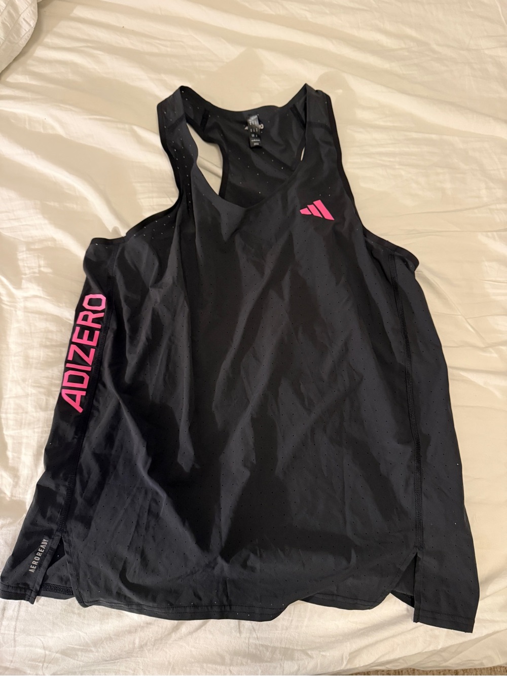 adidas Black Performance Tank with Pink Logo Dots
